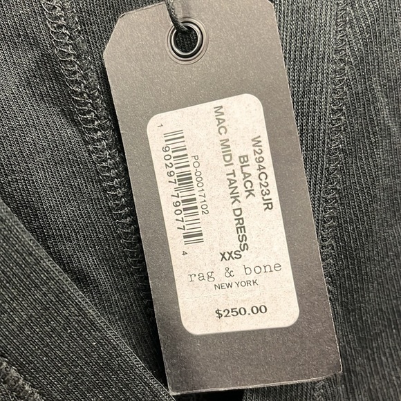 NEW Rag & Bone Mac MIDI Tank Dress in Black XXS - Picture 4 of 6